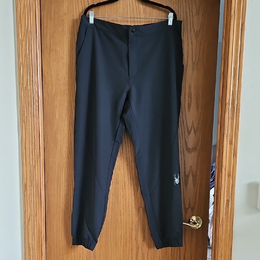 🕷 Mens Black Spyder Black Joggers XL